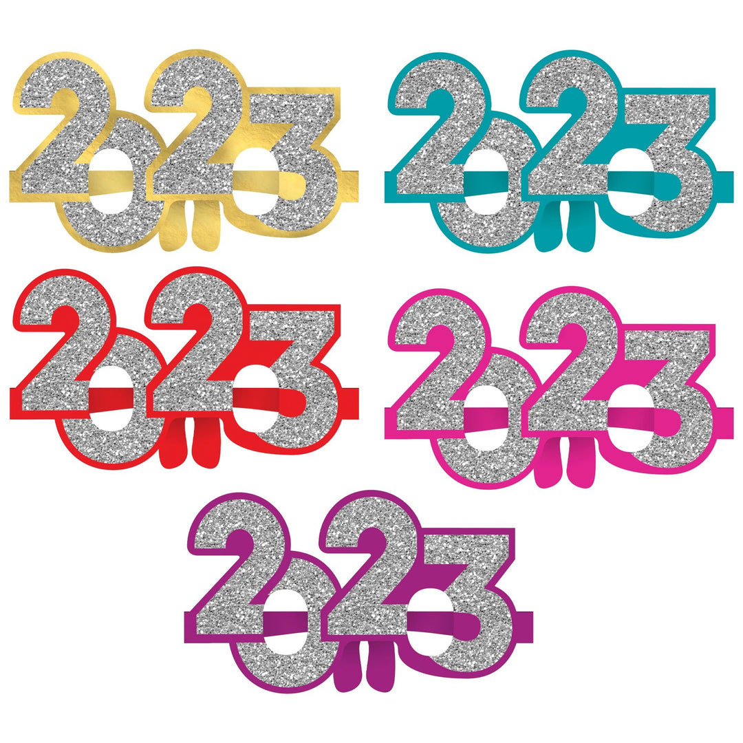2023 New Years Glitters Glasses -Rainbow