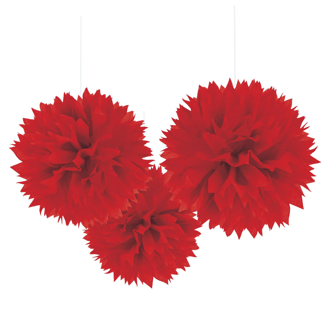 Apple Red Fluffy Paper Decorations
