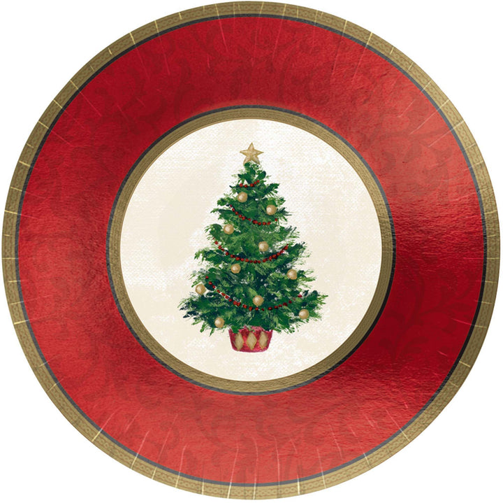 Classic Christmas Tree Metallic Plates