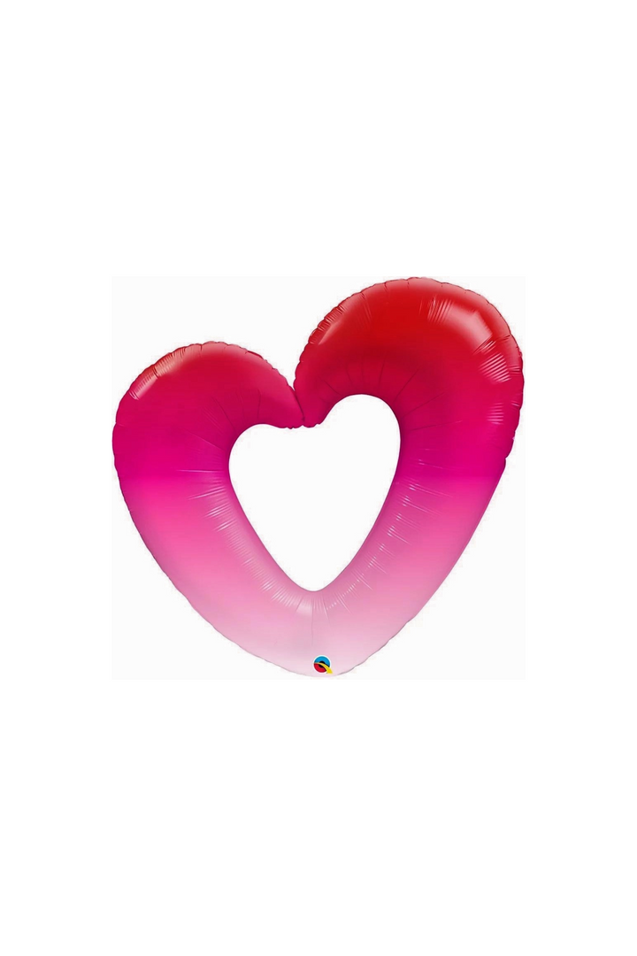 Happy Valentine Day Balloon, Pink Ombre Heart Shape Balloons Bouquet, Heart in a Hole Balloon, Pink Ombre Balloon, Valentine Day Gift