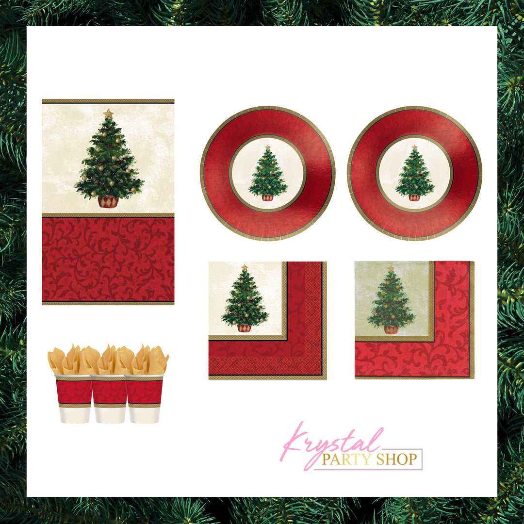 Classic Christmas Tree Metallic Party Kit