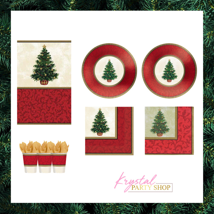 Classic Christmas Tree Metallic Party Kit