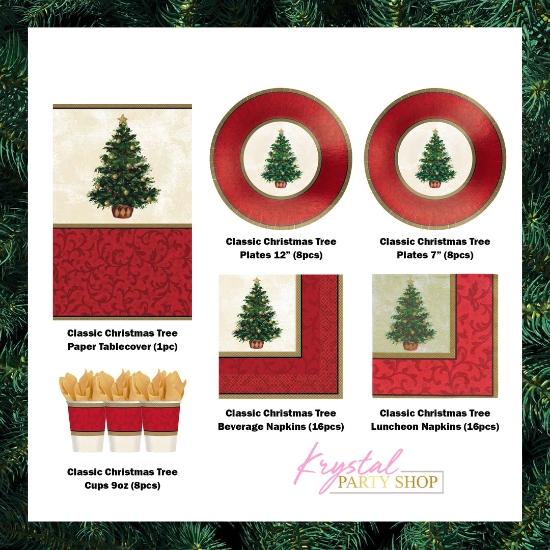 Classic Christmas Tree Metallic Party Kit