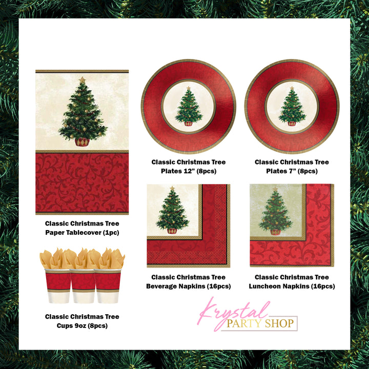 Classic Christmas Tree Metallic Party Kit