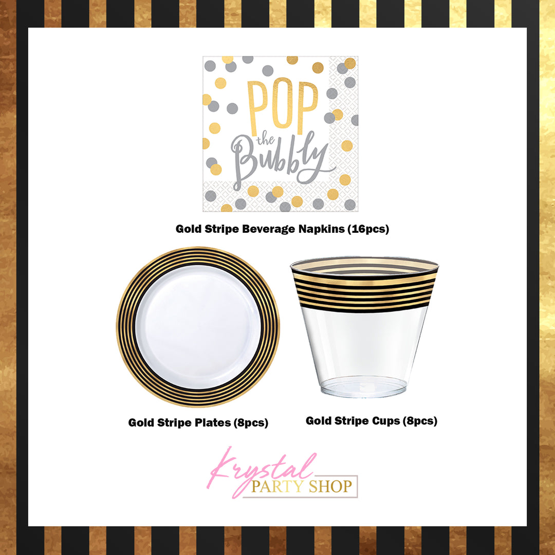 Gold Stripe Hot Stamped