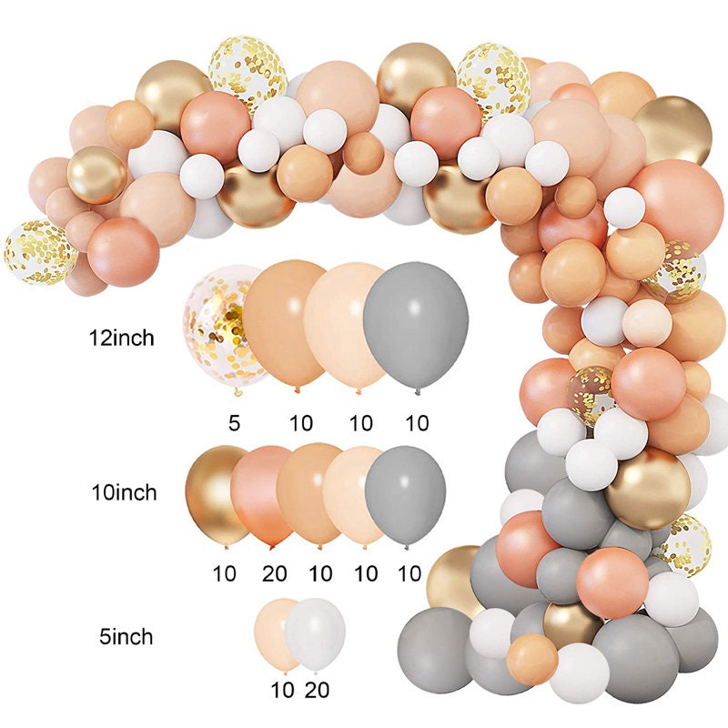 Orange and Gray Balloons Garland Kit