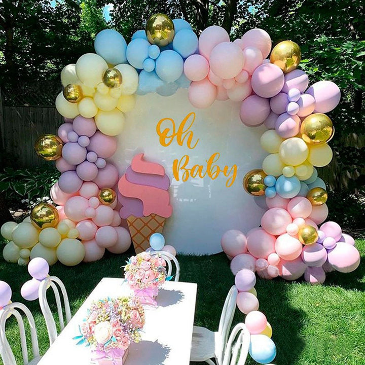 Magical Rainbow Macaron Balloons Garland Arch Kit