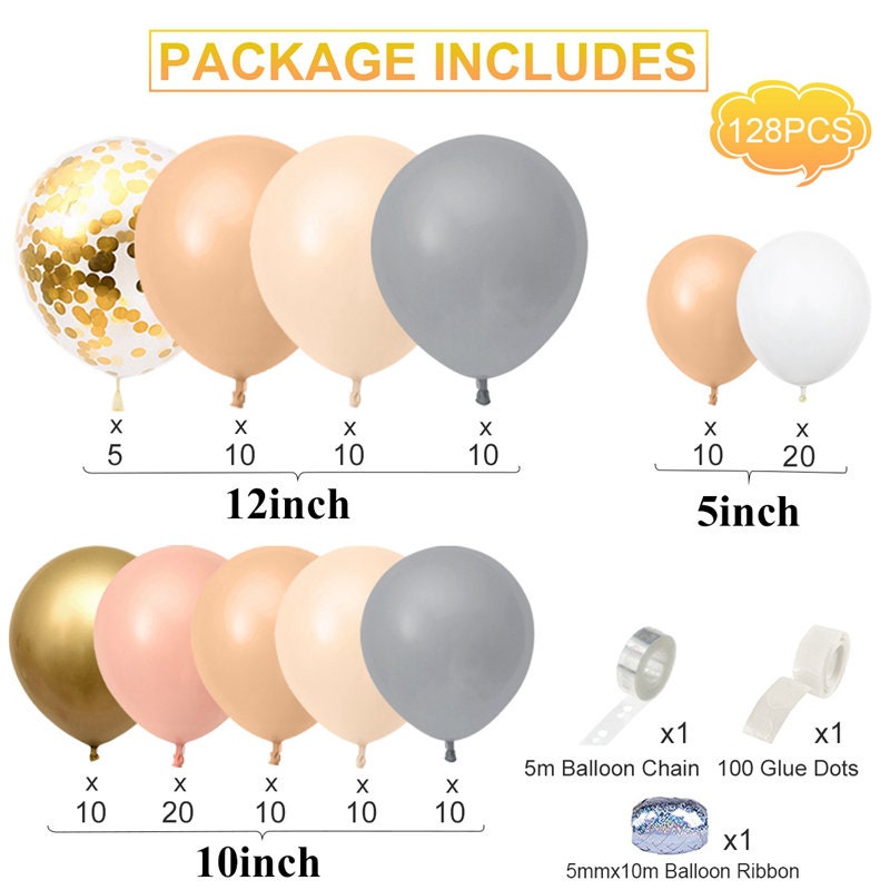Orange and Gray Balloons Garland Kit