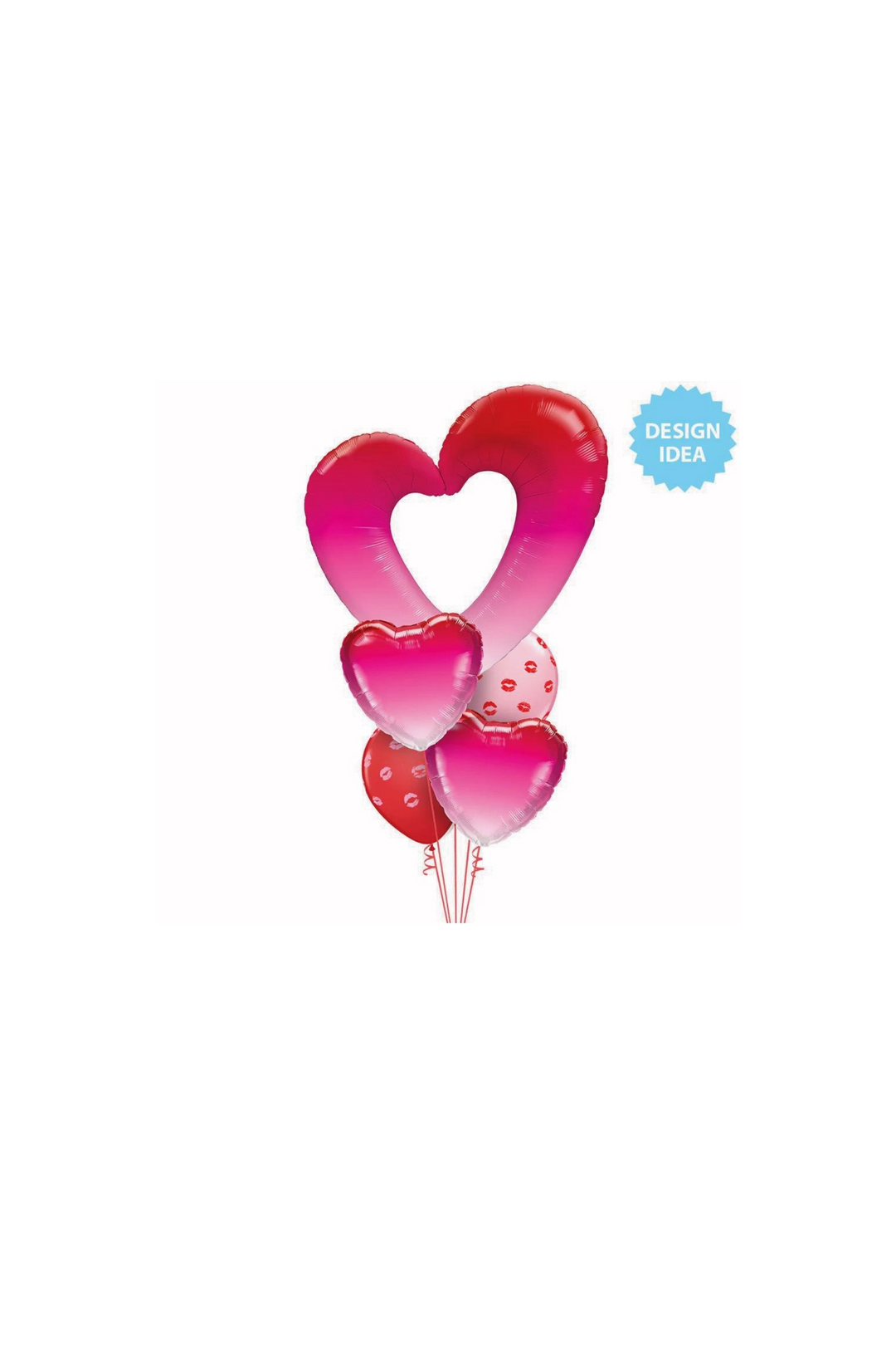 Happy Valentine Day Balloon, Pink Ombre Heart Shape Balloons Bouquet, Heart in a Hole Balloon, Pink Ombre Balloon, Valentine Day Gift